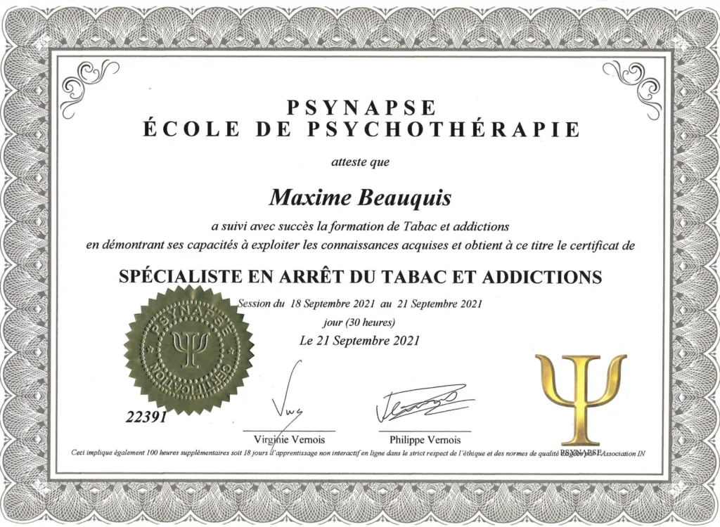 Certificat tabac et addictions