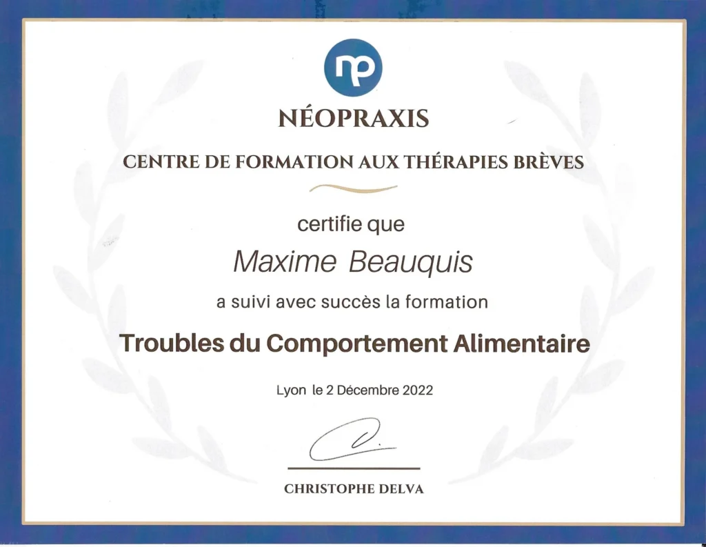 certificat trouble alimentaire
